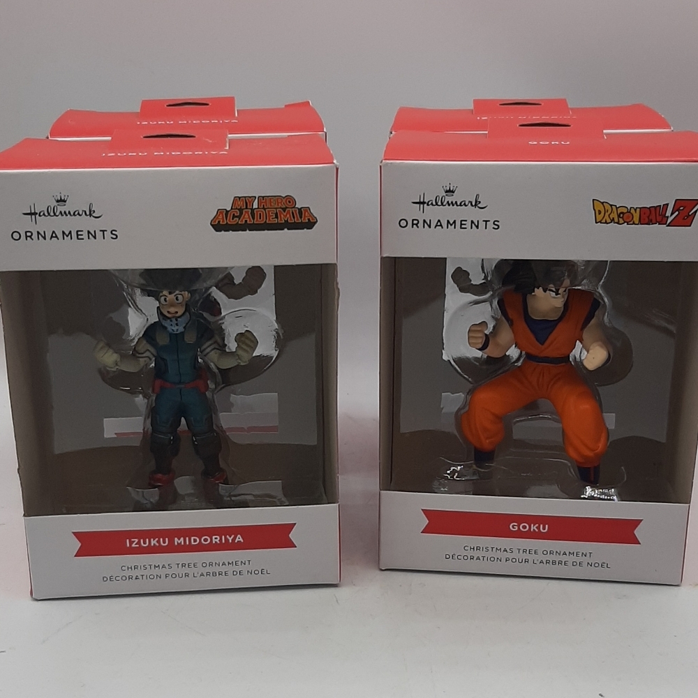 NEW Dragonball Z Saiyan Saga Goku & Academia Izuku Midoriya Hallmark Ornaments